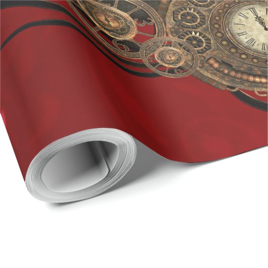 Steampunk-Rose Geschenkpapier (Rolleneckpunkt)
