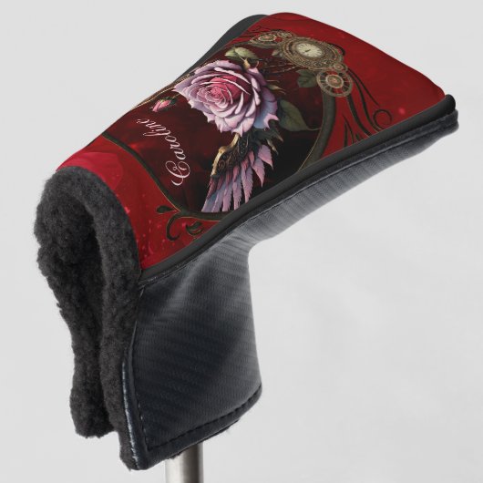 Steampunk rose golf headcover (3/4 Vorderseite)