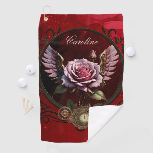 Steampunk-Rose Golfhandtuch (Insitu)