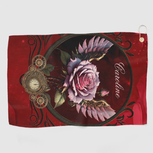 Steampunk-Rose Golfhandtuch (Horizontal)