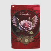 Steampunk-Rose Golfhandtuch (Vorderseite)