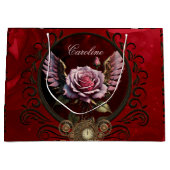Steampunk-Rose Große Geschenktüte (Vorderseite)
