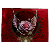 Steampunk-Rose Große Geschenktüte (Rückseite)