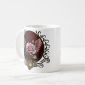 Steampunk-Rose Kaffeetasse (Vorderseite Links)