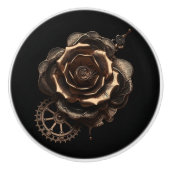 Steampunk-Rose Keramikknauf (Vorderseite)