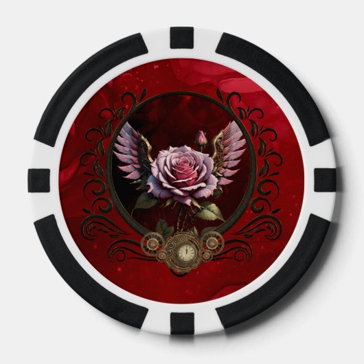 Steampunk-Rose Pokerchips (Vorderseite)