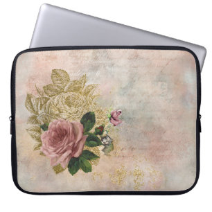 Steampunk-Rose   Rosa und Gold ausgezeichnet Laptopschutzhülle