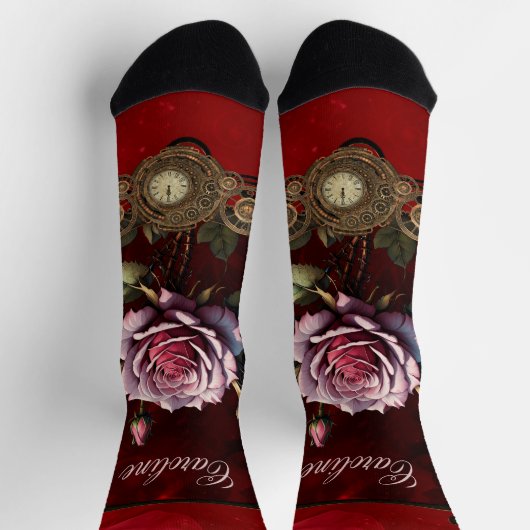 Steampunk-Rose Socken (Oben)