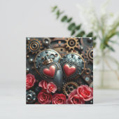 Steampunk-Rose Valentinstag | Fotovorlage Karte (Stehend Vorderseite)