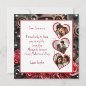 Steampunk-Rose Valentinstag | Fotovorlage Karte (Rückseite)