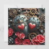Steampunk-Rose Valentinstag | Fotovorlage Karte (Vorderseite)