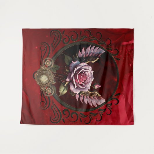 Steampunk-Rose Wandteppich (Vorderseite (Horizontal))