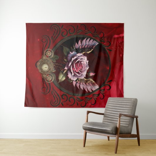 Steampunk-Rose Wandteppich (Beispiel (Horizontal))