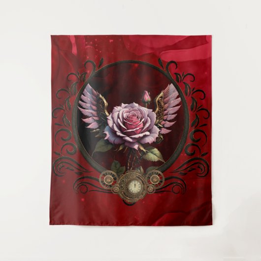 Steampunk-Rose Wandteppich (Vorderseite)