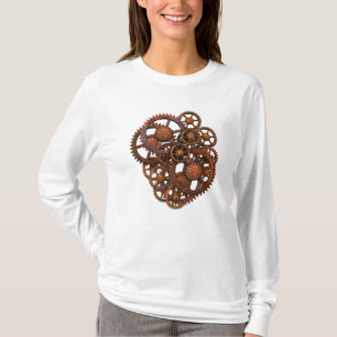 Steampunk-Rostige Metallzahnräder mit Schatten T-Shirt