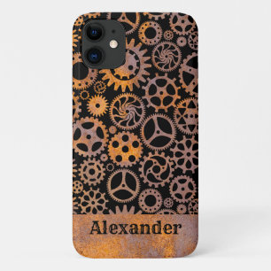 Steampunk-Rostige Zahnräder Individueller Name Case-Mate iPhone Hülle