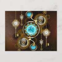 Steampunk-Rostiger Hintergrund mit Türkisgläsern