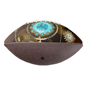 Steampunk-Rostiger Hintergrund mit Türkisgläsern Football