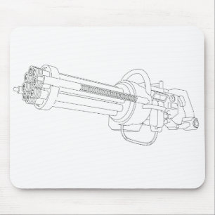 Steampunk Rotation Gun Mousepad