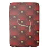 Steampunk rote Kissen-Muster-Goldgänge Badematte (Vorderseite Vertikal)