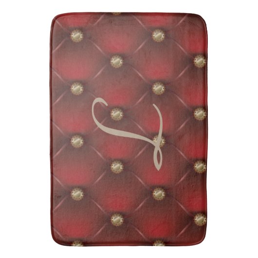 Steampunk rote Kissen-Muster-Goldgänge Badematte (Vorderseite Vertikal)