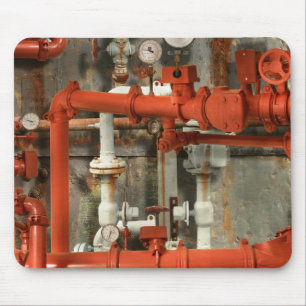 Steampunk - Rotes Rohr Kopfschmerz Mousepad