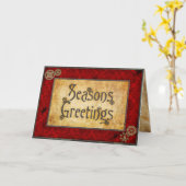 Steampunk rotes viktorianisches karte (Gelbe Blume)