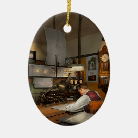 Steampunk - RR - Der Zugabsender Keramik Ornament (Vorne)