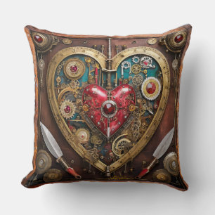 Steampunk Rubine und Dolche Krieger Valentinstag Kissen