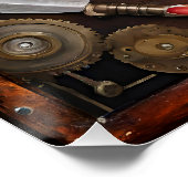 Steampunk Rubine und Dolche Krieger Valentinstag Poster (Ecke)