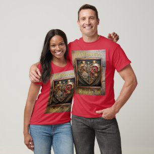 Steampunk Rubine und Zahnräder Dunkles Herz T-Shirt