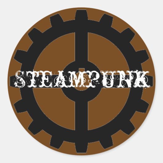 Steampunk Runder Aufkleber (Vorderseite)