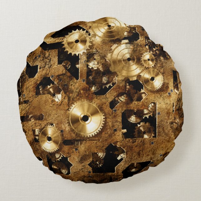 Steampunk Rundes Kissen (Rückseite)
