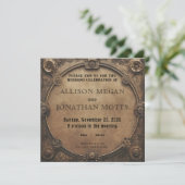 Steampunk Rustic Industrial Wedding Invitation Einladung (Stehend Vorderseite)