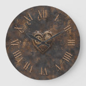 Steampunk Rustic Metal Wall Clock Große Wanduhr (Vorderseite)