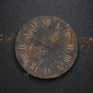 Steampunk-Rustikale Metallwanduhr Große Wanduhr