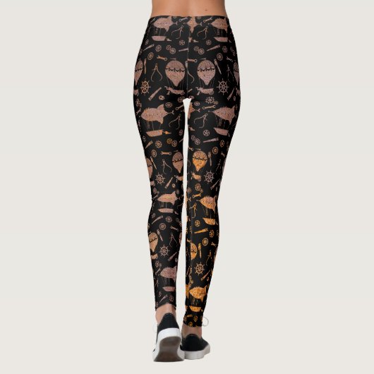Steampunk Rusty Airships Leggings (Rückseite)
