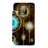 Steampunk Rusty Background with Turquoise Lenses Incipio iPhone Geldbeutel-Hülle (Folio Vorderseite)