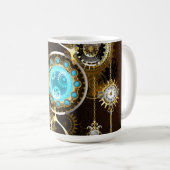 Steampunk Rusty Background with Turquoise Lenses Kaffeetasse (VorderseiteRechts)