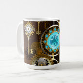 Steampunk Rusty Background with Turquoise Lenses Kaffeetasse (Vorderseite Links)