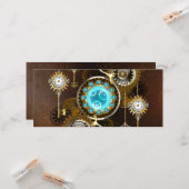 Steampunk Rusty Background with Turquoise Lenses Karte (Vorderseite/Rückseite Beispiel)