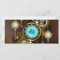 Steampunk Rusty Background with Turquoise Lenses
