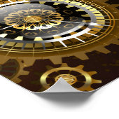 Steampunk Rusty Background with Turquoise Lenses Poster (Ecke)