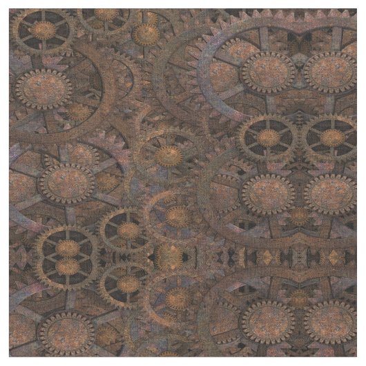 Steampunk Rusty Cogs Fabric Stoff (Nahaufnahme)