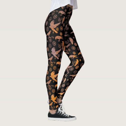 Steampunk-Rusty Crows and Gears Leggings (Rechts)