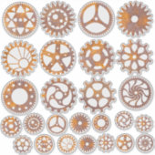 Steampunk Rusty Gear Assortiment Aufkleber (Vorderseite)