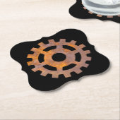 Steampunk Rusty Gear VII Untersetzer (angewinkelt)