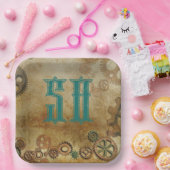 Steampunk Rusty Gears Birthday Age Paper Teller (Party)