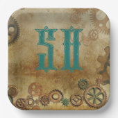 Steampunk Rusty Gears Birthday Age Paper Teller (Vorderseite)