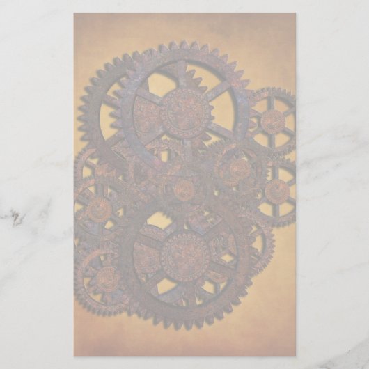 Steampunk Rusty Gears Briefpapier (Vorderseite)